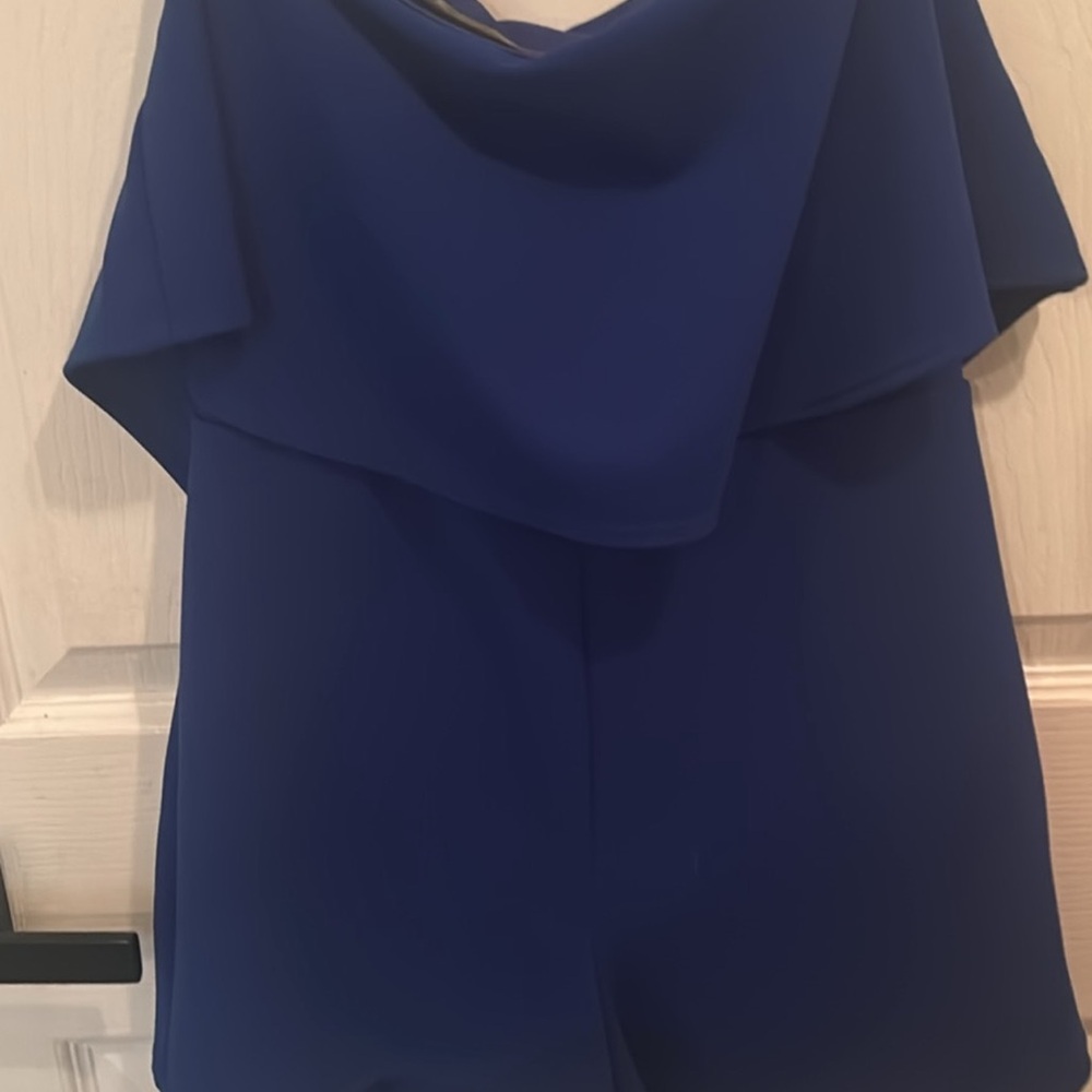 Elegant Blue Off-Shoulder Romper